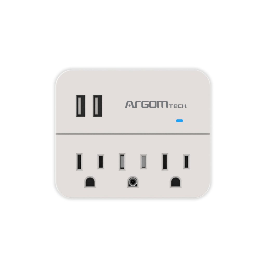 SURGE PROTECTOR CHARGING STATION 3-OUTLETS/2-USB WHITE