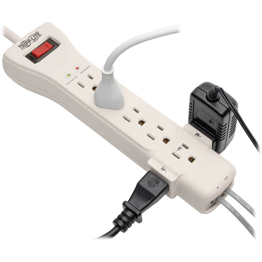 Tripp Lite by Eaton Protect It! 7-Outlet Surge Protector, 15 ft. (4.57 m) Cord, 2520 Joules, Fax/Modem Protection, RJ11