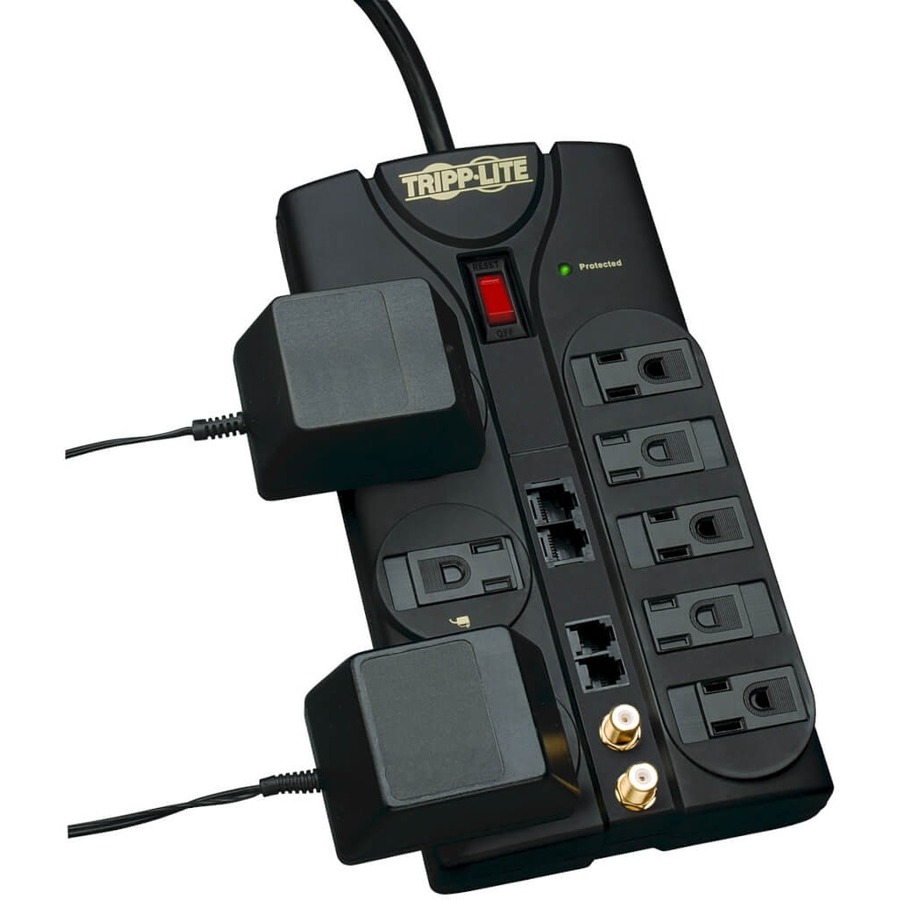 Tripp Lite by Eaton Protect It! 8-Outlet Surge Protector, 10 ft. Cord, 3240 Joules, Modem/Coax/Ethernet Protection, RJ45