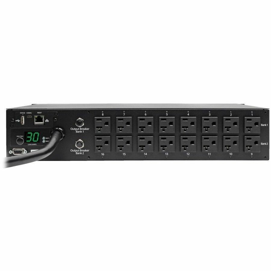 Eaton 2.9kW Single-Phase Switched PDU - LX Interface, 120V Outlets (16 5-15/20R), 10 ft. (3.05 m) Cord with L5-30P, 2U, TAA