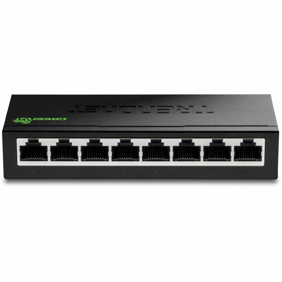 TRENDnet 8-Port Mini Gigabit Switch, TEG-S80g, GREENnet Technology, NDAA + TAA Compliant, Desktop Metal Ethernet Network Switch, 8 x Gigabit Ports, Fanless, Lifetime Protection, Black