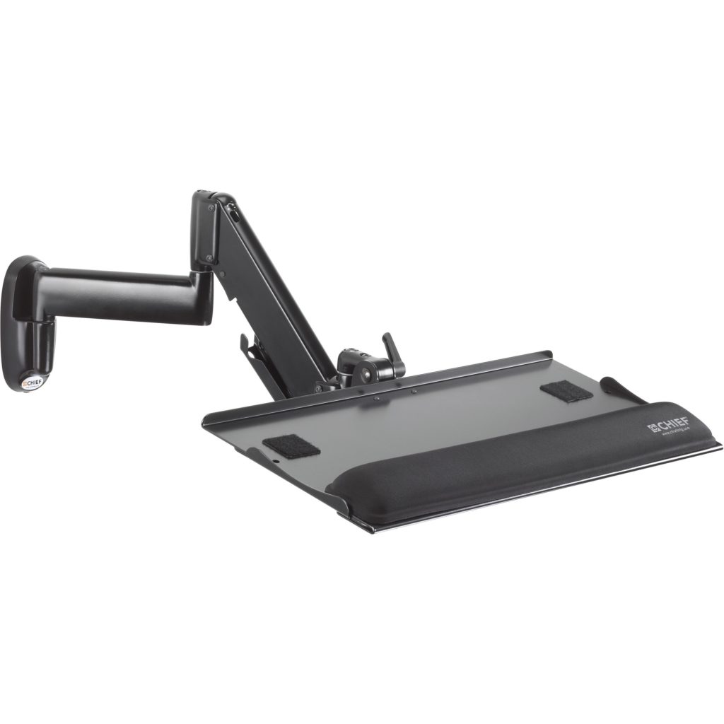 Chief Height-Adjustable Keyboard and Mouse Tray Wall Mount - Black