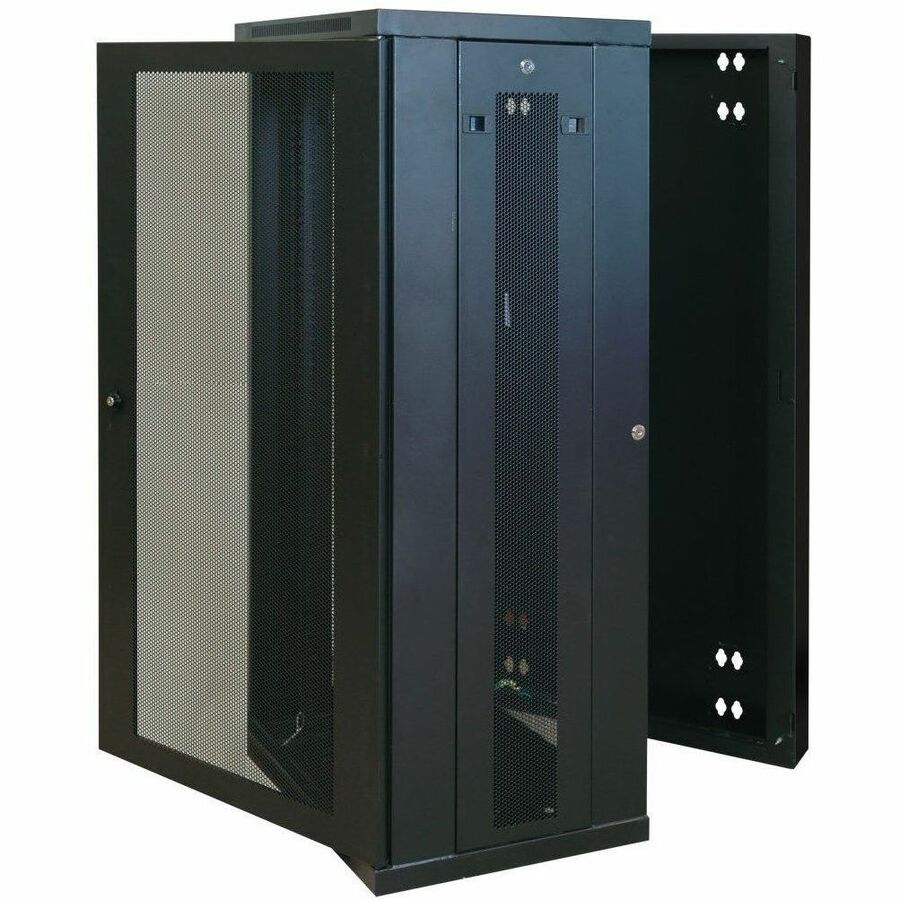 Eaton Tripp Lite Series SmartRack 26U Low-Profile Switch-Depth Wall-Mount Half-Height Rack Enclosure, Hinged Back