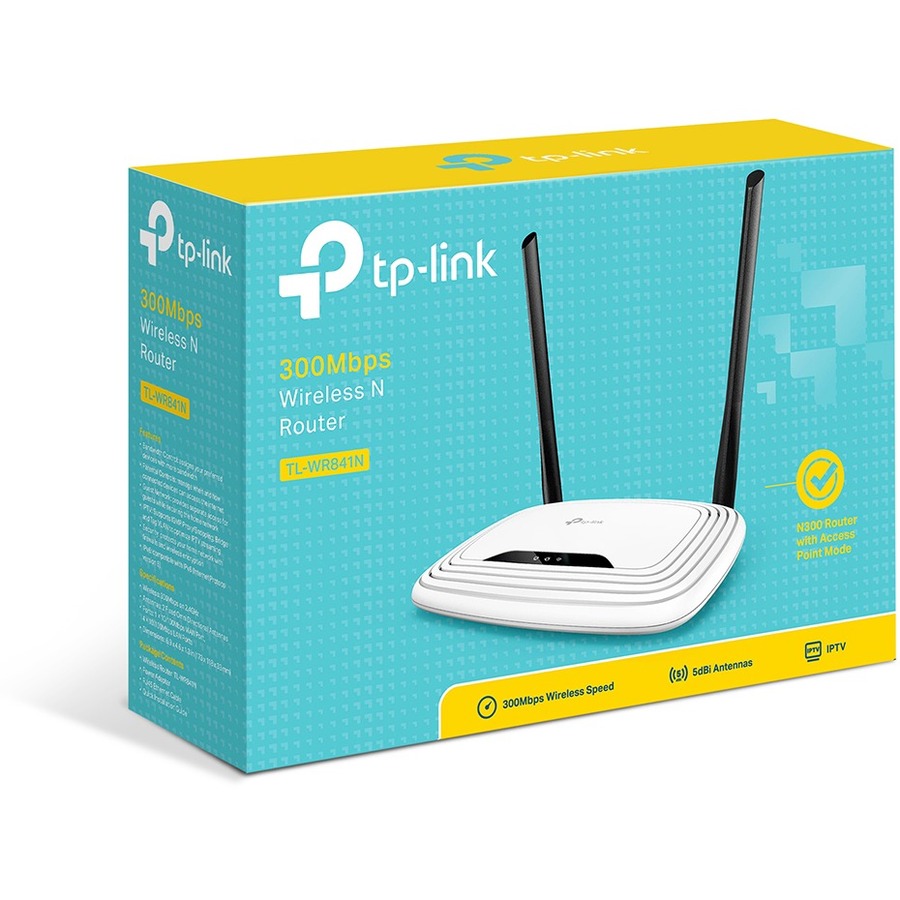 TP-LINK TL-WR841N - Wireless N300 Home Router, 300Mpbs, IP QoS, WPS Button