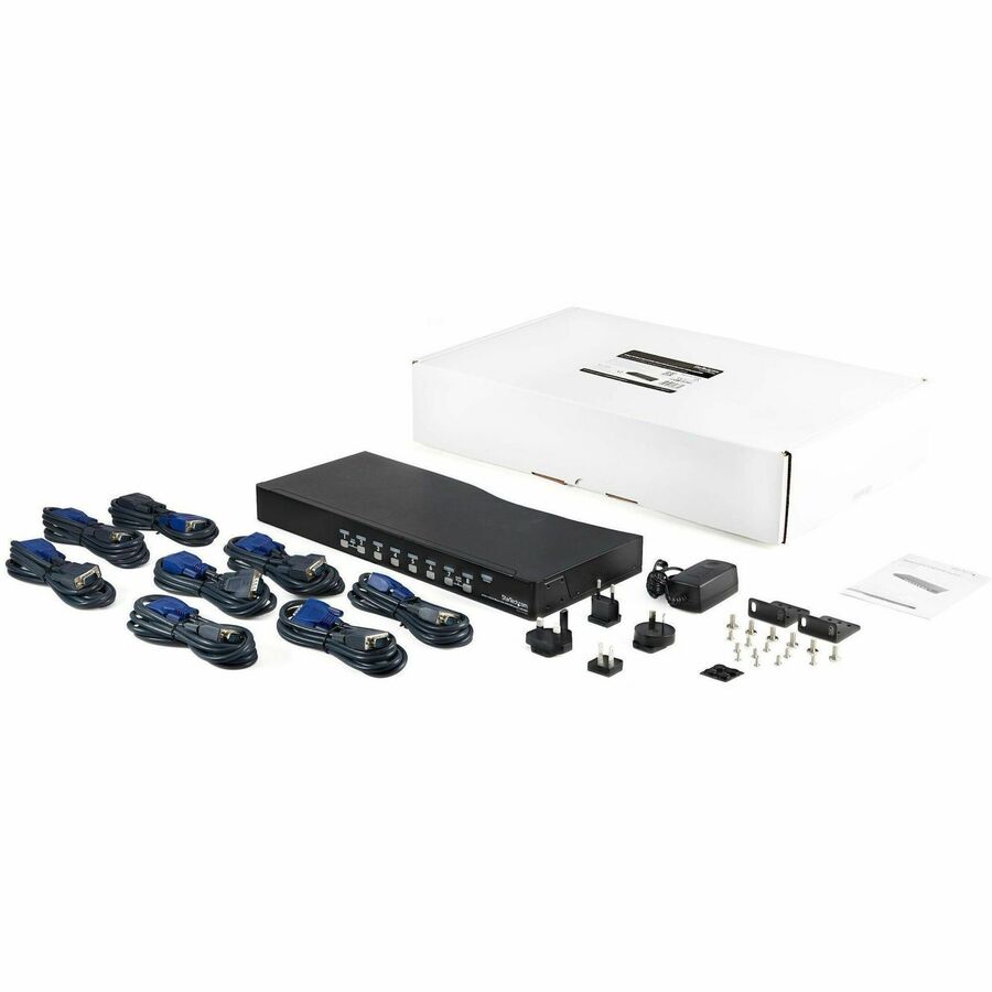 StarTech.com 8 Port 1U Rackmount USB KVM Switch Kit with OSD and Cables