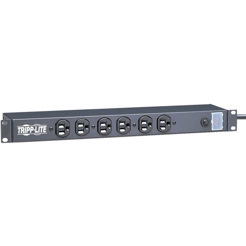 Tripp Lite by Eaton 1U Rack-Mount Network Server Power Strip, 120V, 15A, 6-Outlet (Front-Facing), 15 ft. (4.57 m) Cord