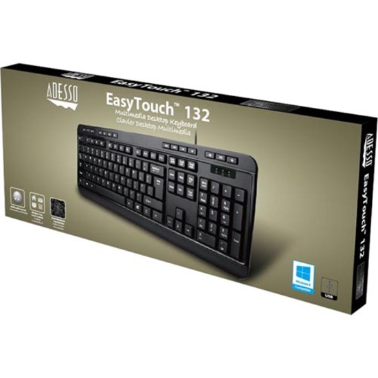 Adesso Spill-Resistant Multimedia Desktop Keyboard (USB)