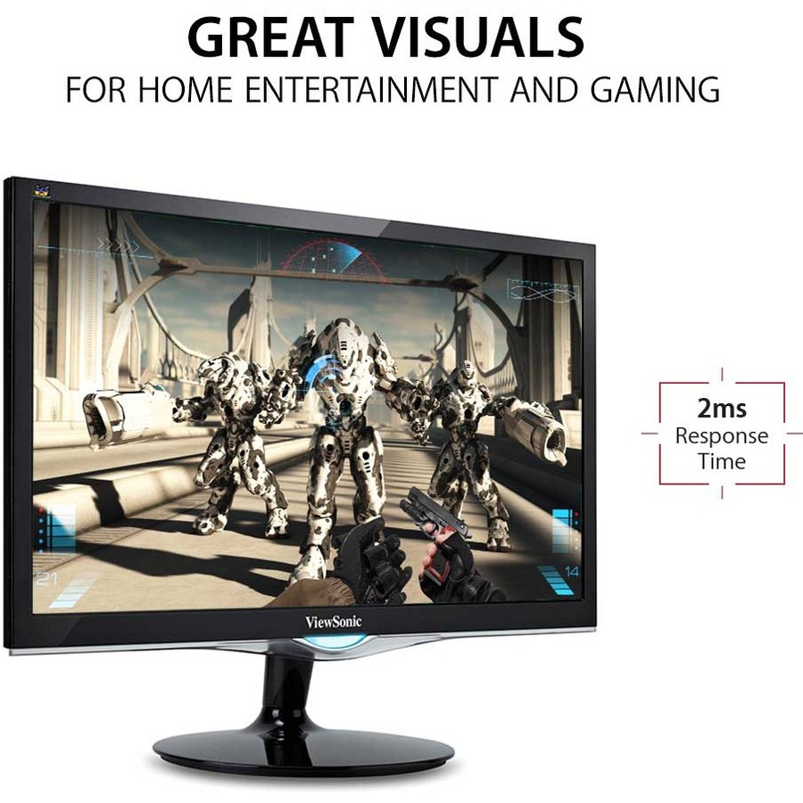 ViewSonic VX2452MH 24 Inch 2ms 60Hz 1080p Gaming Monitor with HDMI DVI and VGA inputs