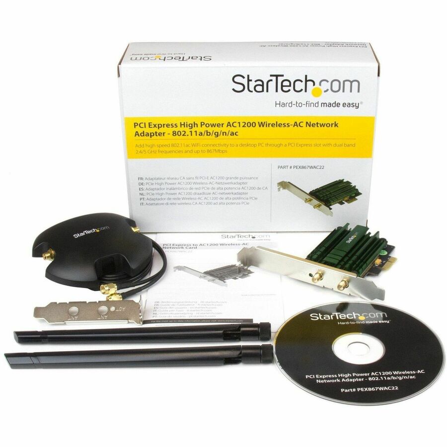 StarTech.com PCI Express AC1200 Dual Band Wireless-AC Network Adapter - PCIe 802.11ac WiFi Card