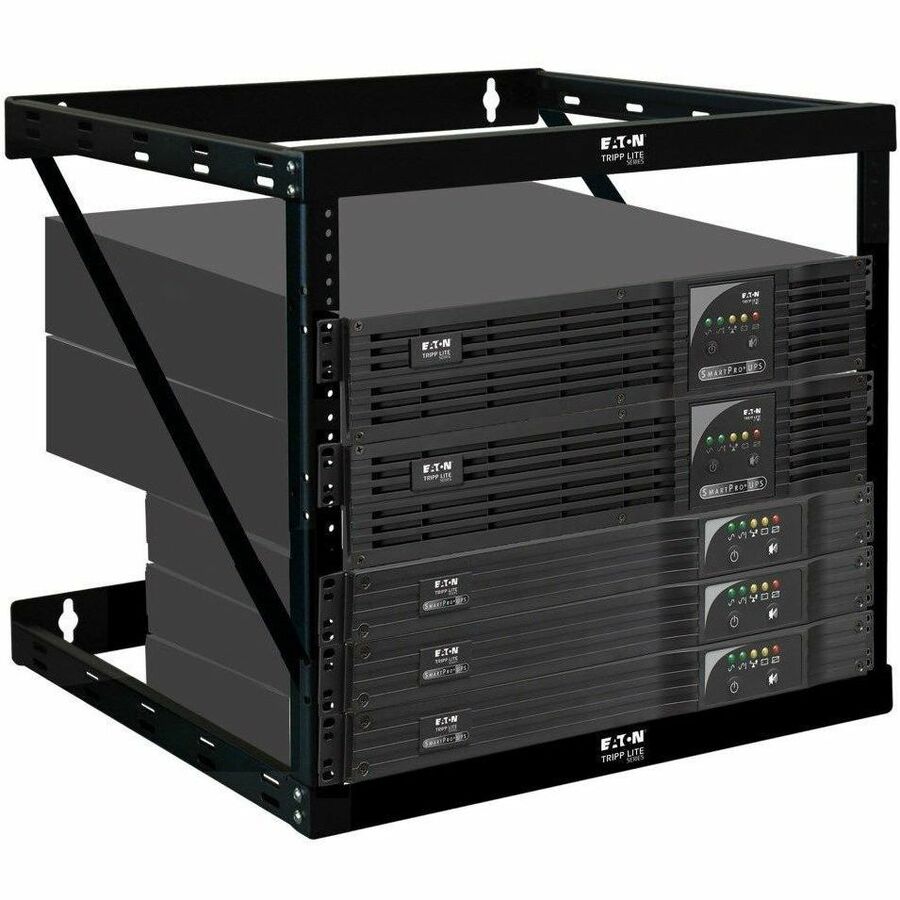 Eaton Tripp Lite Series SmartRack 12U Heavy-Duty Flat-Pack Low-Profile Switch-Depth Wall-Mount 2-Post Open Frame Rack