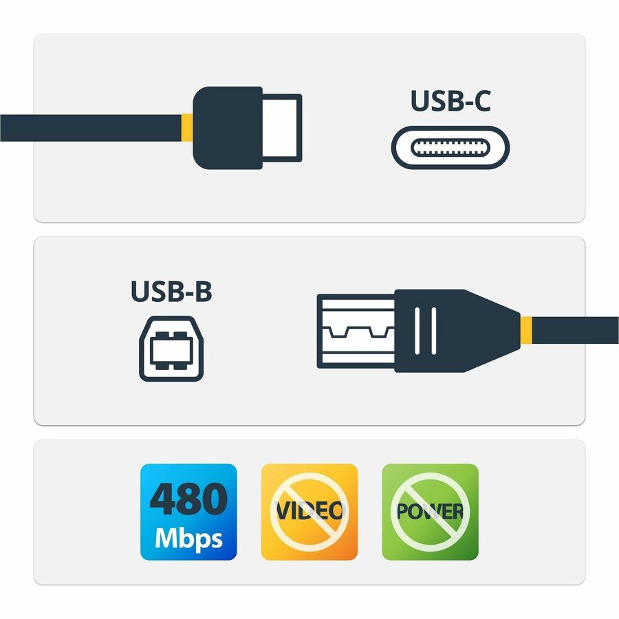 StarTech.com USB C to USB B Printer Cable - 3 ft / 1m - USB C Printer Cable - USB C to USB B Cable - USB Type C to Type B