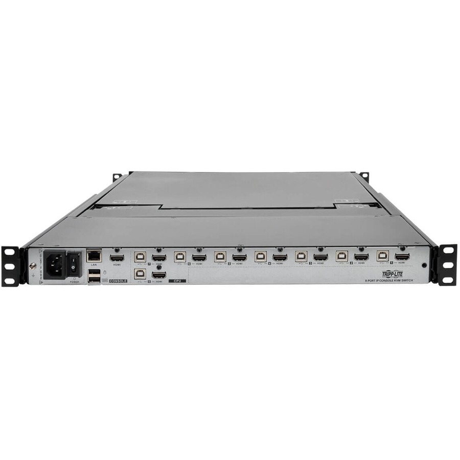 Tripp Lite by Eaton NetDirector 8-Port 1U Rack-Mount Console HDMI KVM Switch with 17 in. LCD and IP Remote Access, Dual Rail, TAA