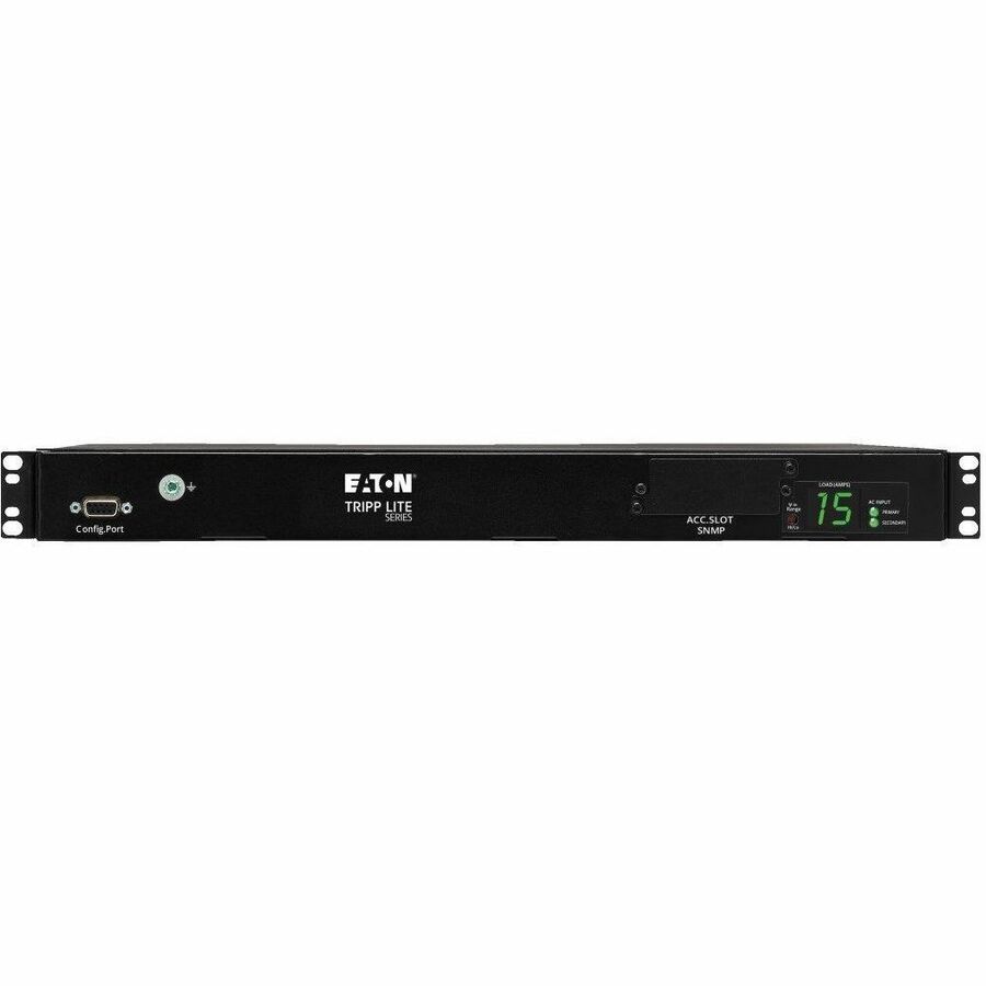 Eaton Tripp Lite Series 2.4kW Single-Phase Local Metered Automatic Transfer Switch PDU, Two 200-240V C14 Inlets, 10 C13 Outputs, 1U, TAA