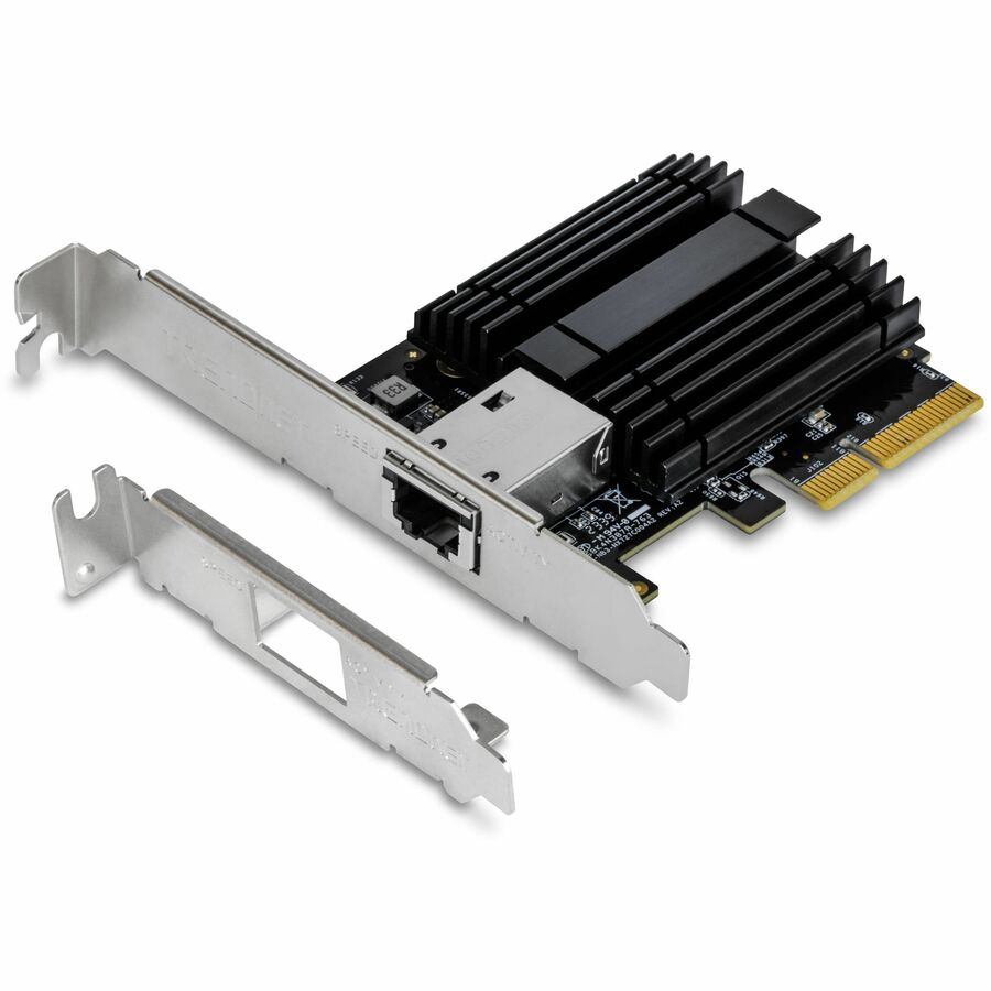 TRENDnet 10 Gigabit PCIe Network Adapter, Converts A PCIe Slot Into A 10G Ethernet Port, Supports 802.1Q Vlan, Includes Standard & Low-Profile Brackets, PCIe 2.0, PCIe 3.0, Silver, TEG-10GECTX