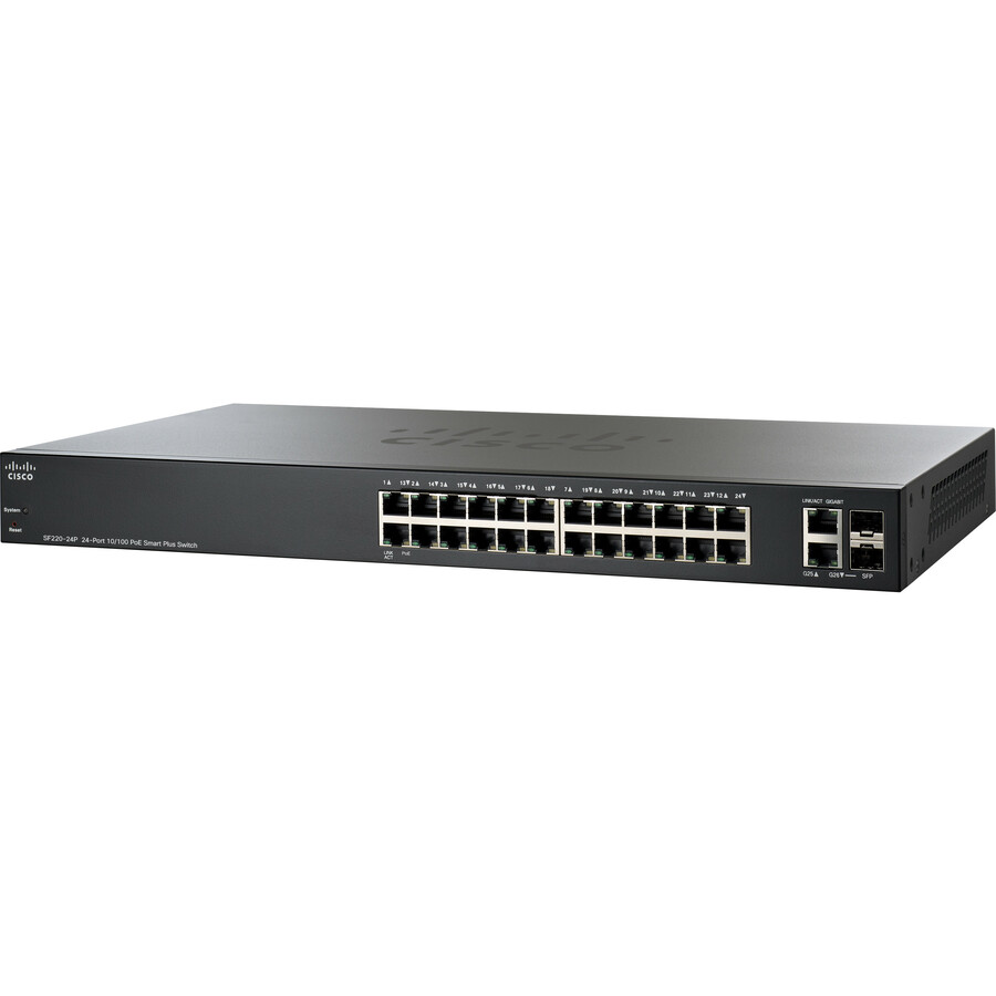 Cisco SF220-24P 24-Port 10/100 PoE Smart Plus Switch