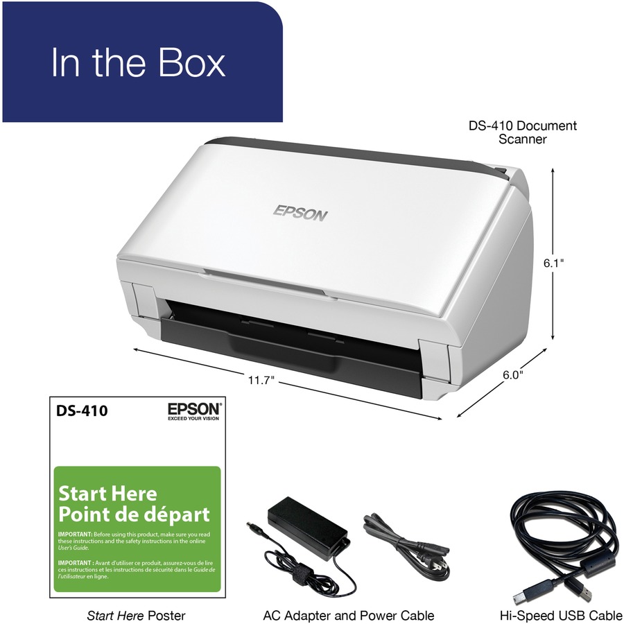 Epson DS-410 Sheetfed Scanner - 600 dpi Optical