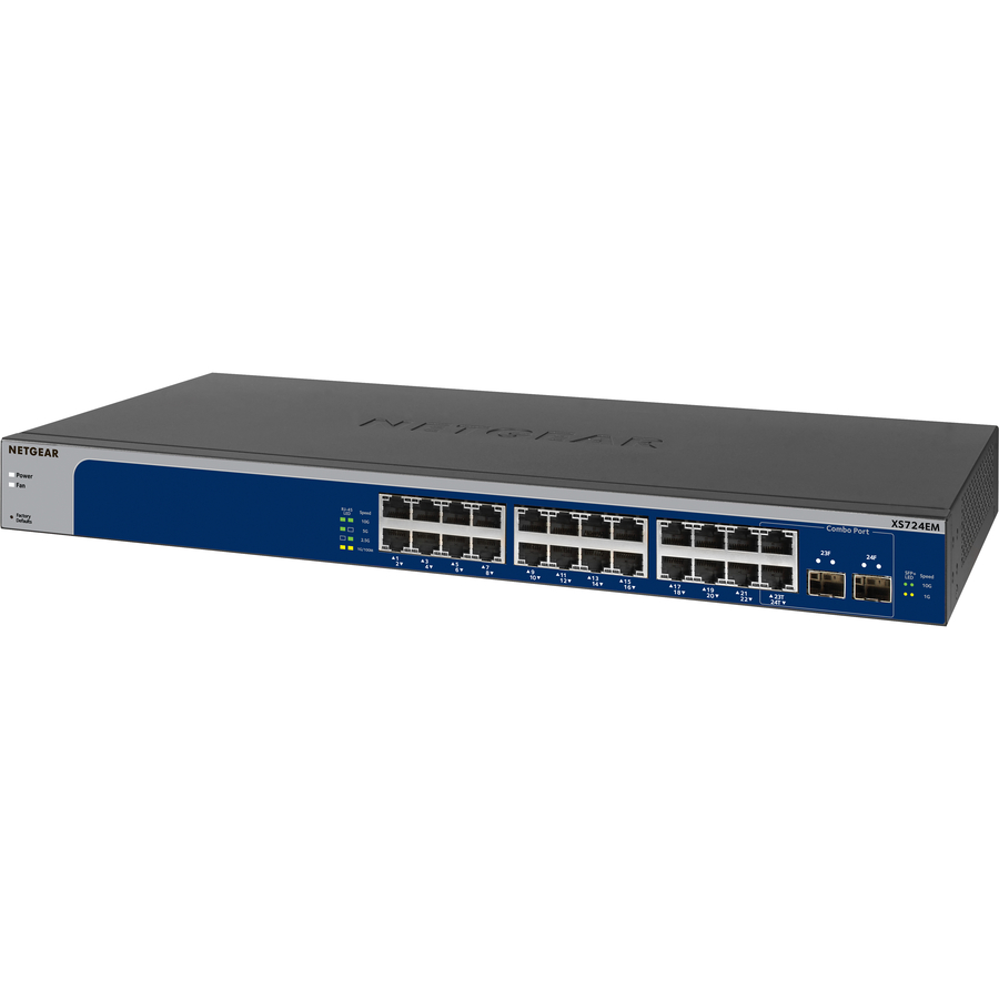 Netgear 24-Port 10-Gigabit/Multi-Gigabit Ethernet Smart Managed Plus Switch (XS724EM)