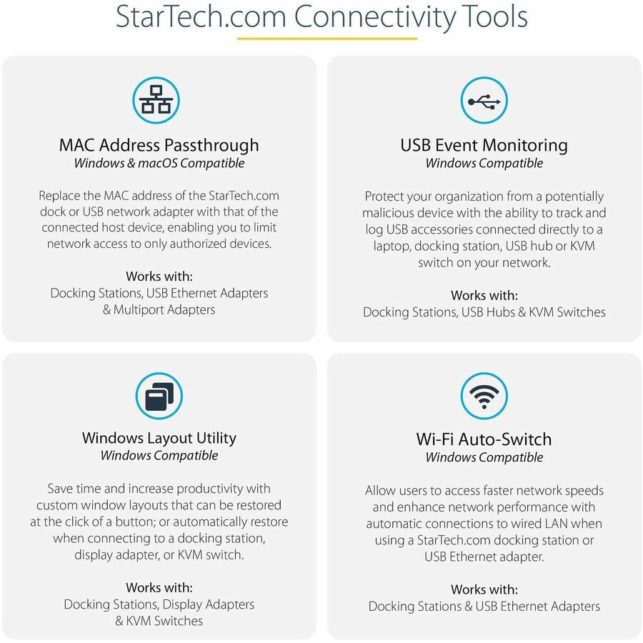 StarTech.com Thunderbolt 3 Dock - Dual Monitor 4K 60Hz TB3 Docking Station with DisplayPort - 85W Power Delivery, 6-Port USB 3.0, SD, GbE