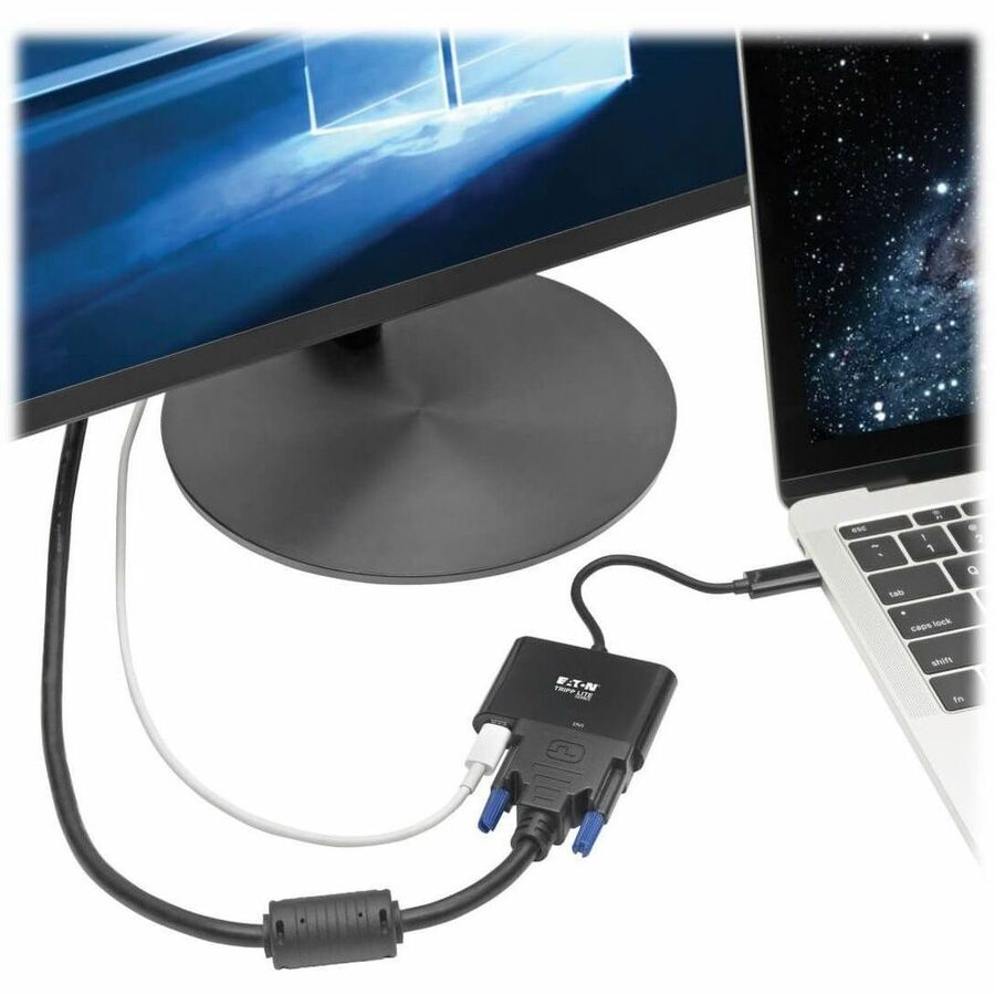 Eaton Tripp Lite Series USB-C to DVI Adapter with PD Charging, Black