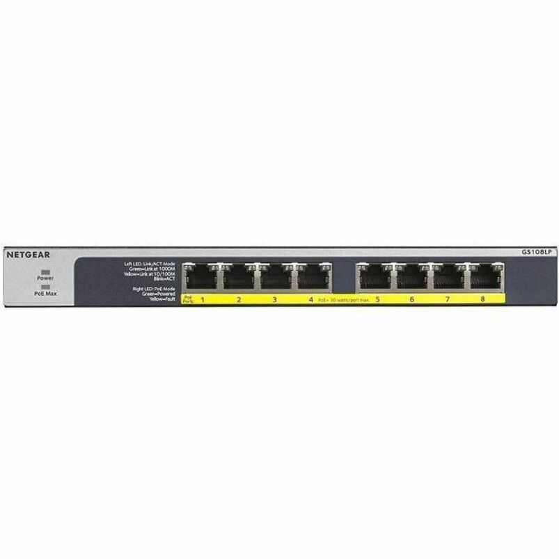 Netgear 8-Port PoE/PoE+ Gigabit Ethernet Unmanaged Switch (GS108LP)