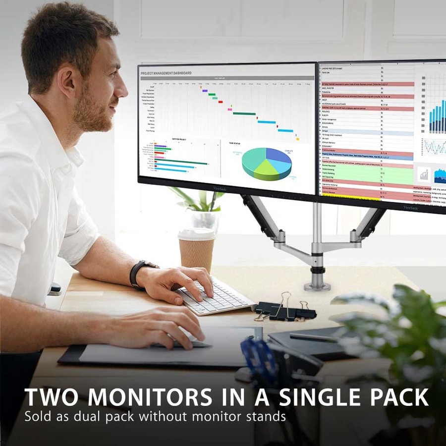 ViewSonic VA2456-MHD_H2 Dual Pack Head-Only 1080p IPS Monitors with 100Hz, Ultra-Thin Bezels, HDMI, DisplayPort and VGA for Home and Office