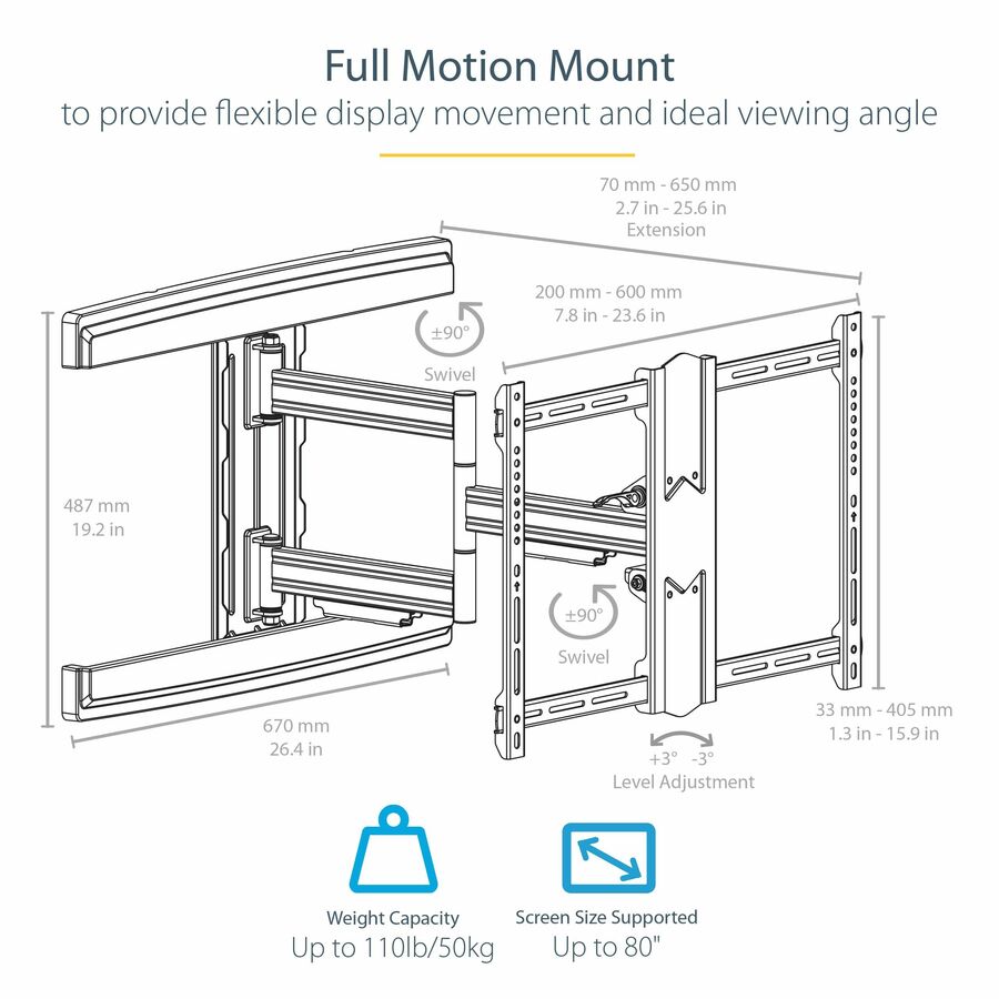 StarTech.com TV Wall Mount for up to 80