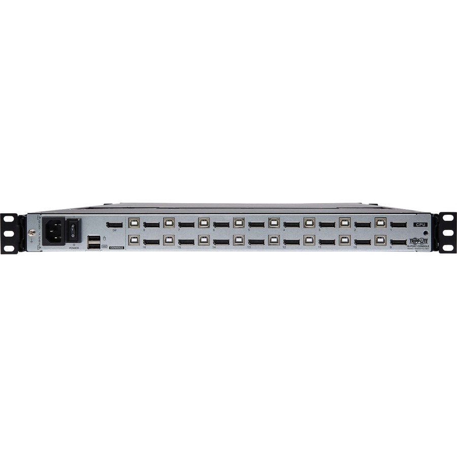 Tripp Lite by Eaton NetDirector 16-Port DisplayPort KVM Switch Console with 17 in. LCD, IP Remote Access, Dual Rail, 1U Rack-Mount, TAA