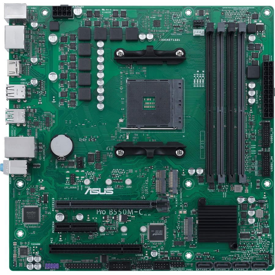 Asus PRO B550M-C/CSM Desktop Motherboard - AMD B550 Chipset - Socket AM4 - Micro ATX