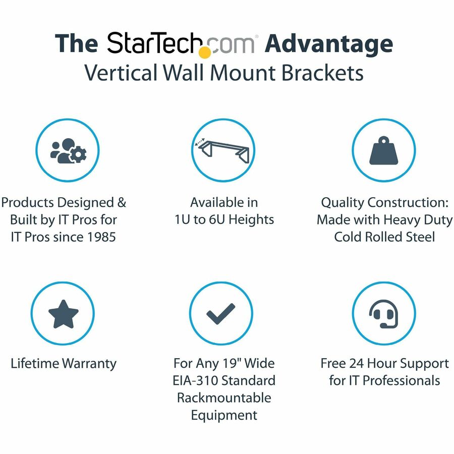 StarTech.com 5U Vertical Wall Mount Rack, 19