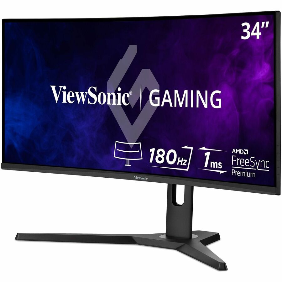 ViewSonic VX3418-2KPC 34 Inch 21:9 Curved 1440p 1ms 144Hz Gaming Monitor with FreeSync Premium, Eye Care, HDMI and Display Port