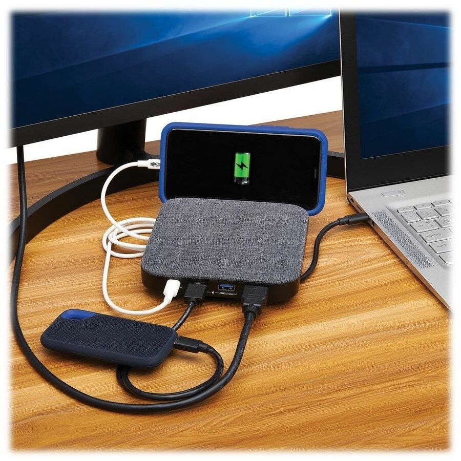 Eaton Tripp Lite Series USB-C Dock with Optional Internal Hard Drive, 4K HDMI, USB 3.x (5Gbps), USB-A/USB-C Hub, SATA III, 100W PD Charging, Gray