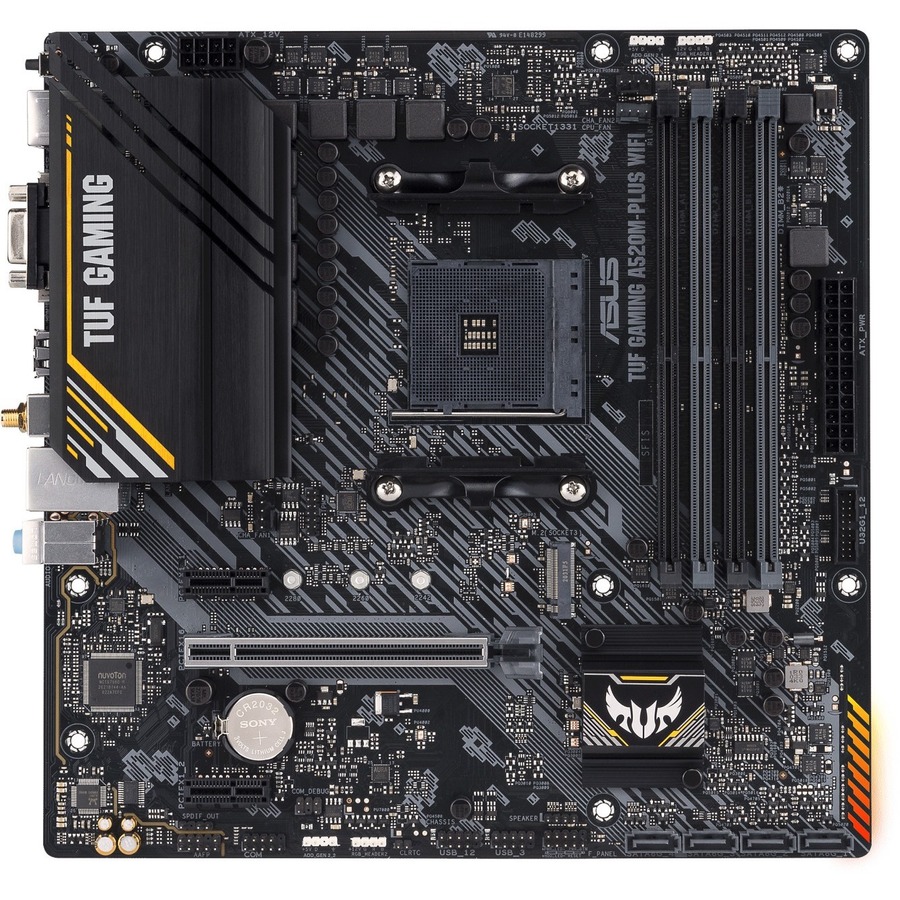 TUF GAMING A520M-PLUS WIFI Gaming Desktop Motherboard - AMD A520 Chipset - Socket AM4 - Micro ATX