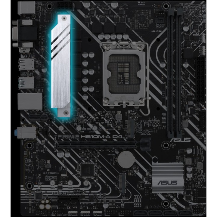 Asus Prime H610M-A D4-CSM Desktop Motherboard - Intel H610 Chipset - Socket LGA-1700 - Micro ATX