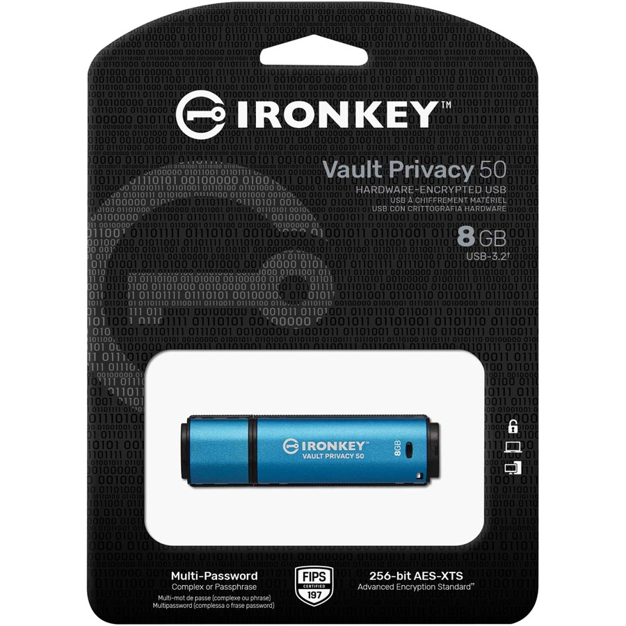 IronKey Vault Privacy 50 Series 8GB USB 3.2 (Gen 1) Type A Flash Drive