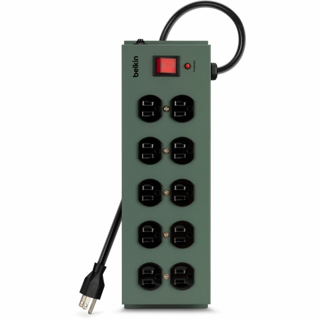 Belkin 10 Outlet Surge Protector with 15ft Power Cord - Ideal for Computers, Office Equipment - 885 Joules - 1875 Watts