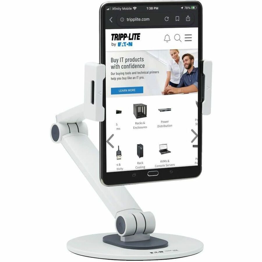 Eaton Tripp Lite Series Full-Motion Flexible Long-Arm Desktop Smartphone and Tablet Mount, White