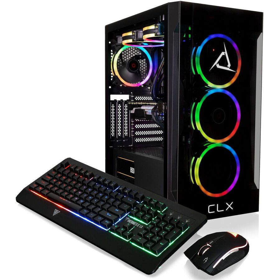 CLX SET Gaming Desktop - Liquid Cooled AMD Ryzen 9 7900X 4.7GHz 12-Core Processor, 32GB DDR5 Memory, GeForce RTX 4070 Ti 12GB GDDR6X Graphics, 1TB SSD, 4TB HDD, WiFi, Windows 11 Home 64-bit