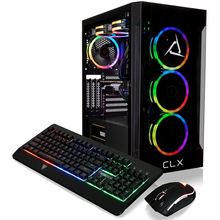 CLX SET Gaming Desktop - Liquid Cooled AMD Ryzen 9 7900X 4.7GHz 12-Core Processor, 32GB DDR5 Memory, GeForce RTX 4090 24GB GDDR6X Graphics, 1TB SSD, 4TB HDD, WiFi, Windows 11 Home 64-bit