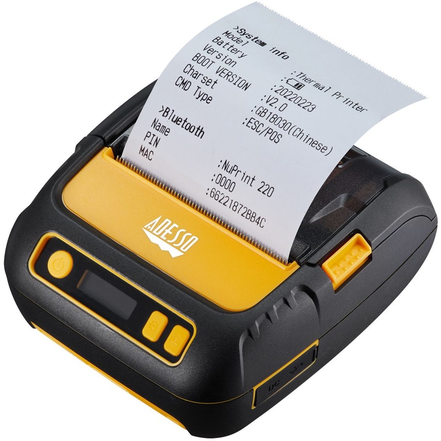 Adesso NuPrint NuPrint 320B Retail, Delivery, Restaurant, Pharmacy, Parking Ticket, Transportation & Logistic Direct Thermal Printer - Monochrome - Receipt Print - Bluetooth - Black