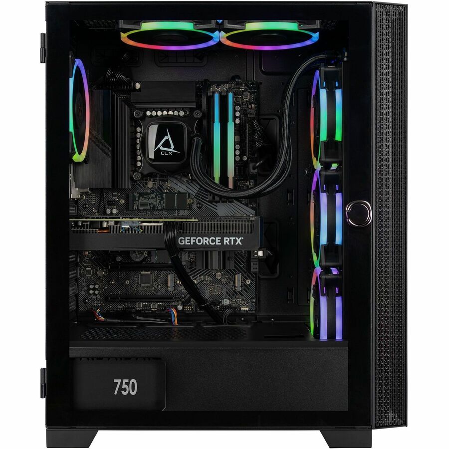 CLX TGMSETRTU3400BM Gaming Desktop Computer - Intel Core i9 12th Gen i9-12900KF Dodeca-core (12 Core) 3.60 GHz - 32 GB RAM DDR5 SDRAM - 4 TB HDD - 1 TB M.2 PCI Express NVMe SSD - Mid-tower - Black