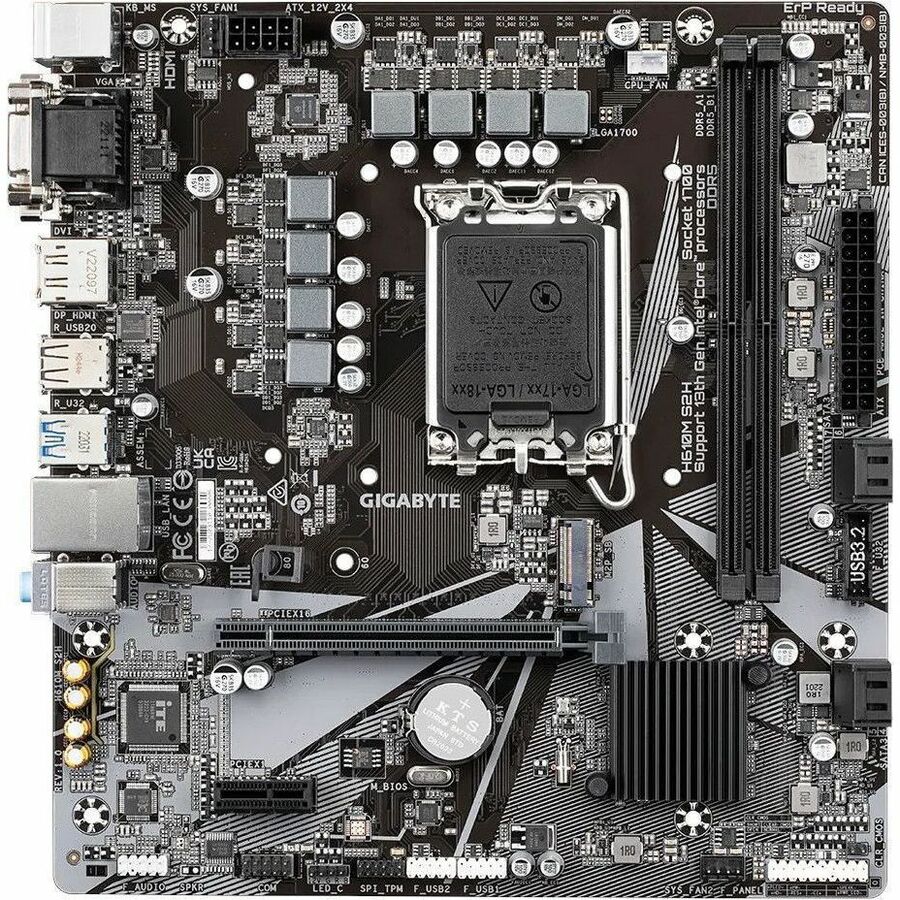 Gigabyte Ultra Durable H610M S2H Gaming Desktop Motherboard - Intel H610 Chipset - Socket LGA-1700 - Micro ATX