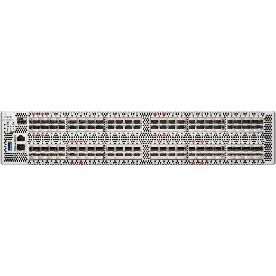 Cisco MDS 9396V 64G 2RU FC Switch, w/ 48 Active Ports, 3 Fans, 2 PSUs, Exhaust