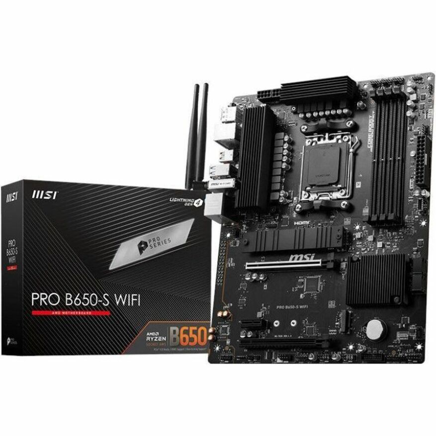 MSI PRO B650-S WIFI Desktop Motherboard - AMD B650 Chipset - Socket AM5 - ATX