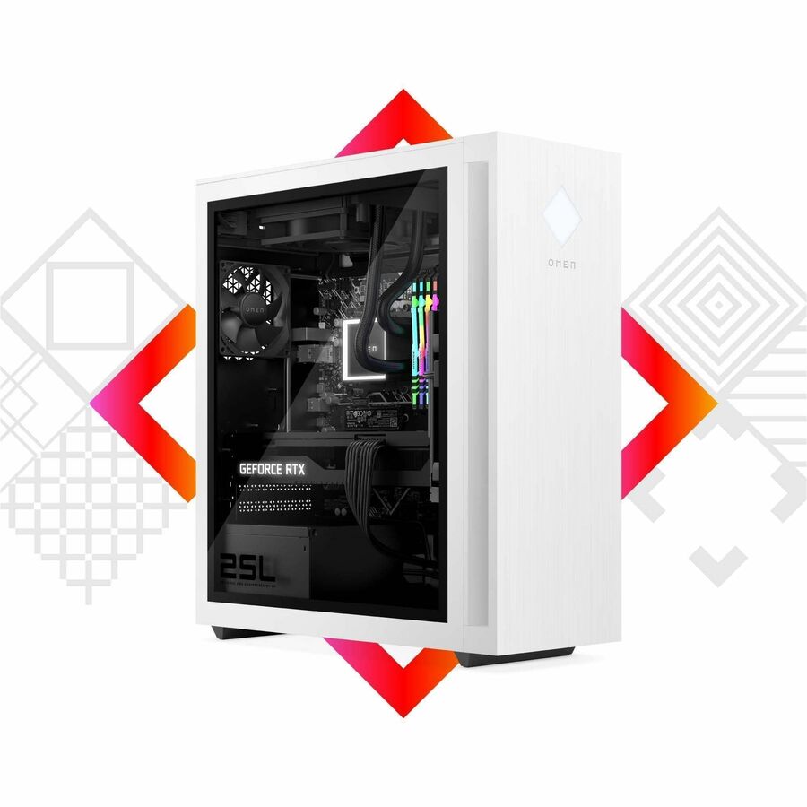 OMEN GT15-1000i GT15-1075t Gaming Desktop Computer - Intel Core i7 13th Gen i7-13700 - 16 GB - 1 TB SSD - Tower - Snow White, Dark Chrome - Refurbished