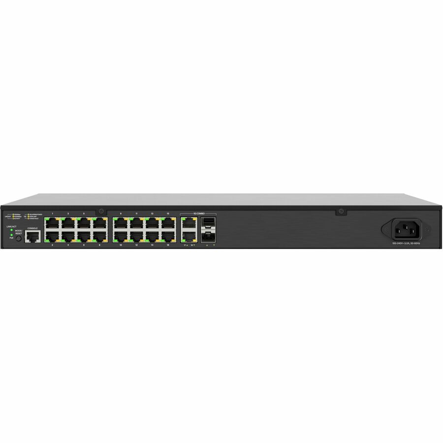 Luxul 1GB L2/L3 Managed Switch with 16 PoE+ / 2 Combo Rear Facing Ports