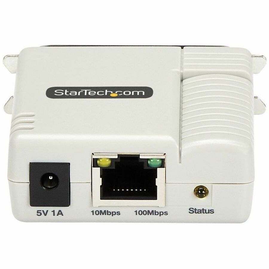 StarTech.com Ethernet to Parallel Network Print Server, 10/100Mbps LAN, WebUI Enabled, Centronics Ethernet Printer Server Adapter, Enhances Legacy Printer