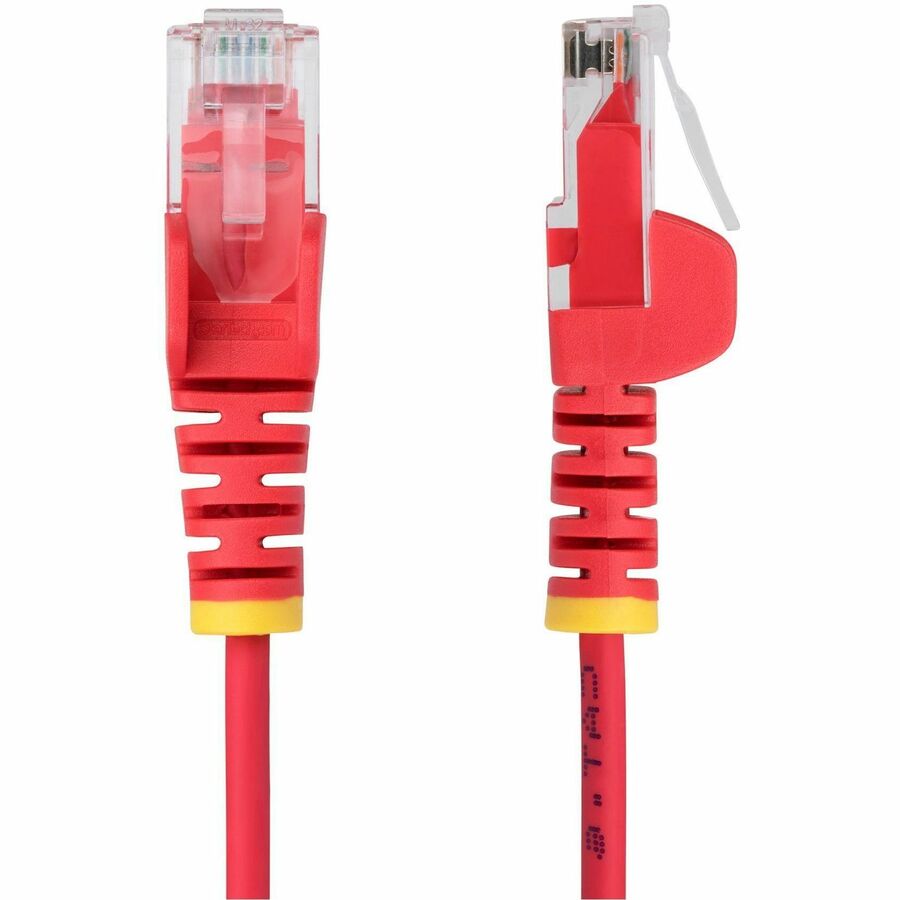 StarTech.com 10ft Red Slim CAT6 Ethernet Cable, Slim Snagless RJ45, UTP, LSZH, 28AWG Bare Copper, Slim Network Patch Cord, Fluke Tested