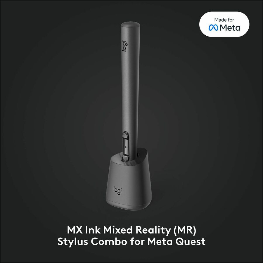 Logitech MX Ink Mixed-Reality (MR) Stylus with Charging Dock Combo, high precision and pressure sensitive, for Meta Quest 2, Meta Quest 3, Meta Quest 3S